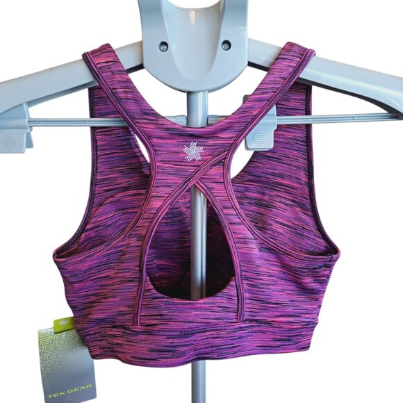 DryTek Purple Medium Support Sports Bra With Keyhole Back Removable Padded Small - Picture 5 of 9